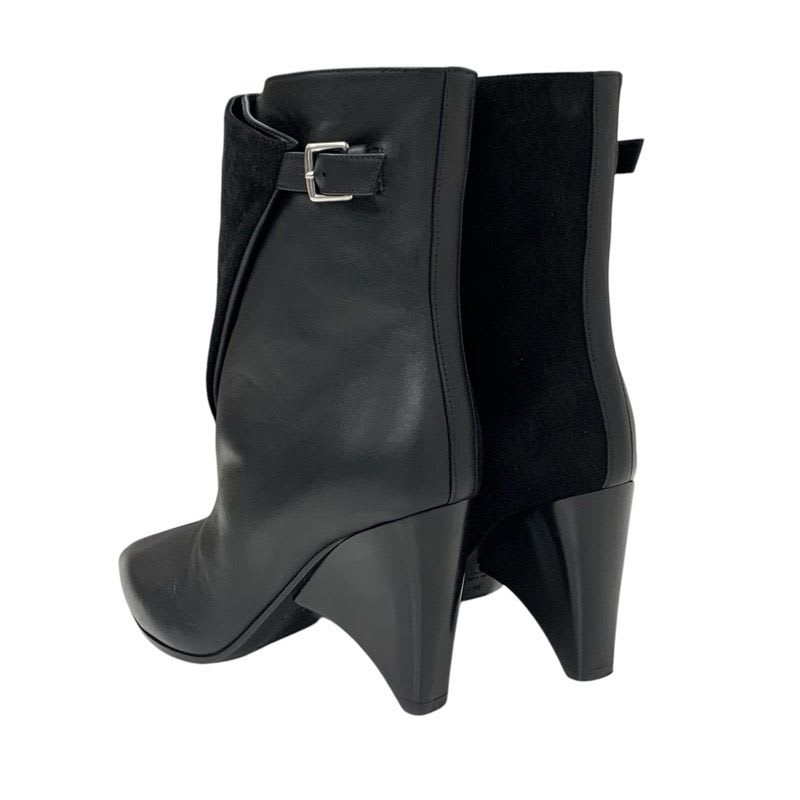 Hermes Hanae Boots Short Shoes Suede Leather Black — view 4