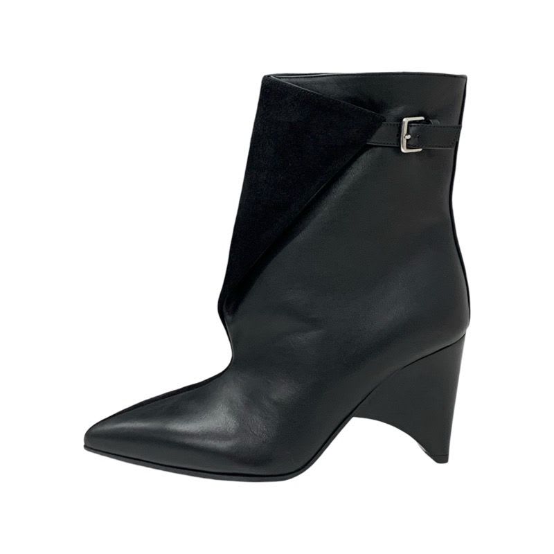 Hermes Hanae Boots Short Shoes Suede Leather Black — view 3
