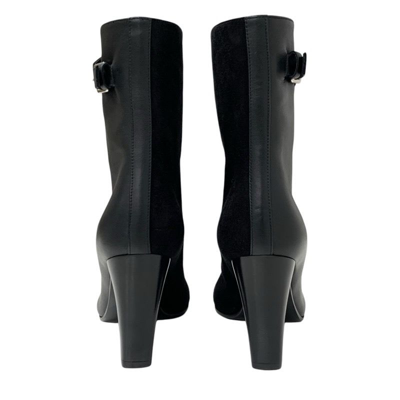 Hermes Hanae Boots Short Shoes Suede Leather Black — view 5