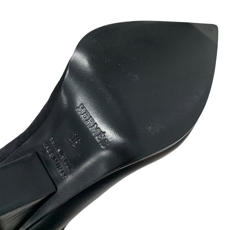 Hermes Hanae Boots Short Shoes Suede Leather Black — view 8