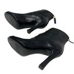 Chanel Boots Short Shoes Leather Fabric Black Coco Mark Pearl — view 6