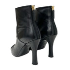 Chanel Boots Short Shoes Leather Fabric Black Coco Mark Pearl — view 4