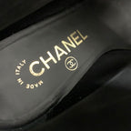 Chanel Boots Short Shoes Leather Fabric Black Coco Mark Pearl — view 7