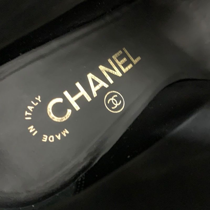 Chanel Boots Short Shoes Leather Fabric Black Coco Mark Pearl — view 7