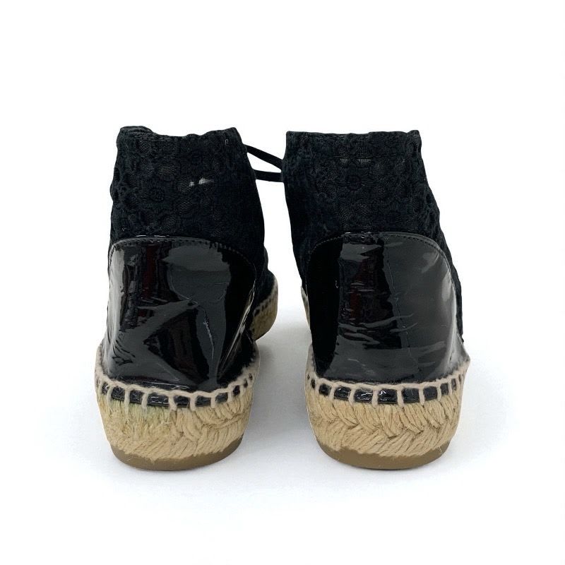 Chanel Sneakers Shoes Fabric Patent Black Coco Mark Espadrilles Lace — view 5