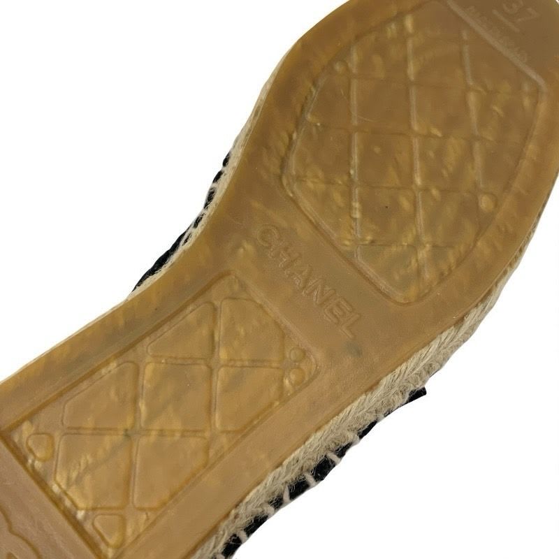 Chanel Sneakers Shoes Fabric Patent Black Coco Mark Espadrilles Lace — view 8