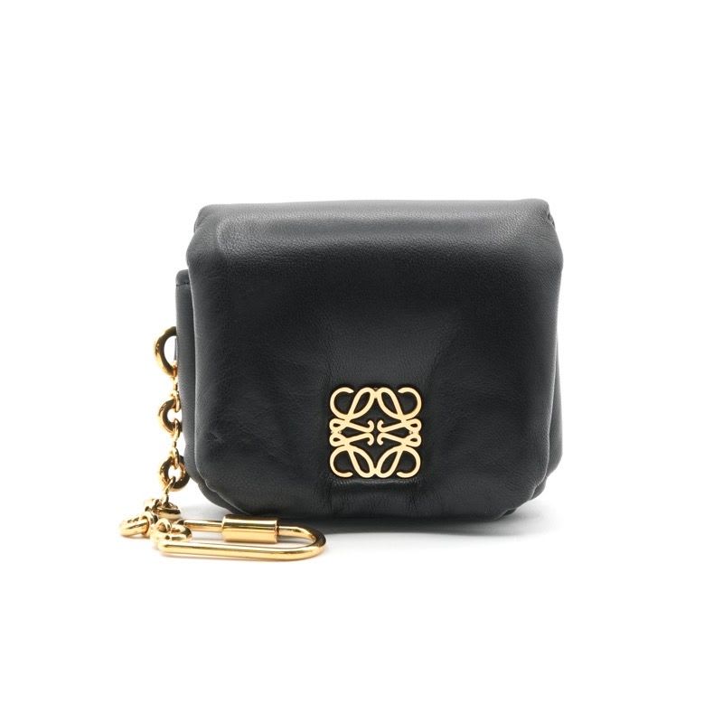 Loewe Charm Black Gold Anagram Accessory Puffer Goya Case — view 2