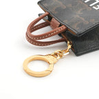 Celine Charm Brown Gold Triomphe Canvas Logo Micro Vertical Cabas — view 5