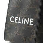 Celine Charm Brown Gold Triomphe Canvas Logo Micro Vertical Cabas — view 4