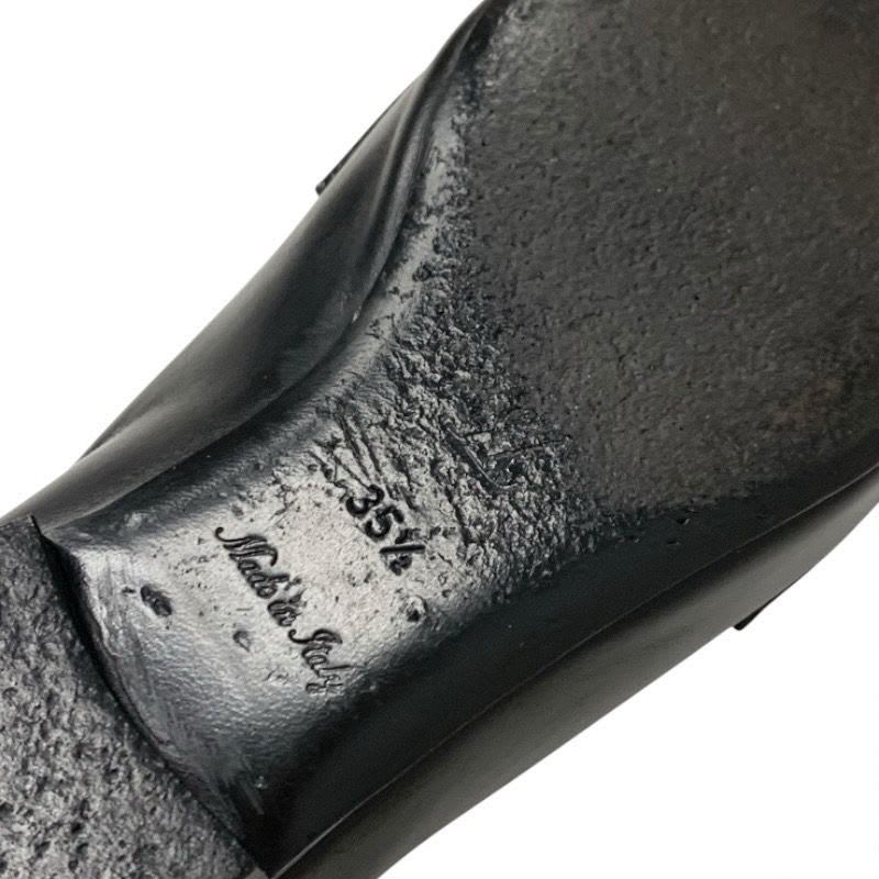 Louis Vuitton Upper Case Line Loafers Leather Shoes Black Gold Chain — view 8
