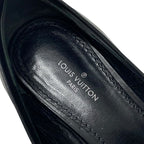 Louis Vuitton Upper Case Line Loafers Leather Shoes Black Gold Chain — view 7