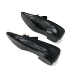 Louis Vuitton Upper Case Line Loafers Leather Shoes Black Gold Chain — view 6