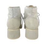 Chanel Boots Short Shoes Haraco Suede Shearling Beige Gray Coco Mark Lace — view 5