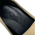 Hermes D'esting Loafers Leather Shoes Suede Beige Silver Moccasins Kelly — view 6