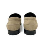 Hermes D'esting Loafers Leather Shoes Suede Beige Silver Moccasins Kelly — view 4
