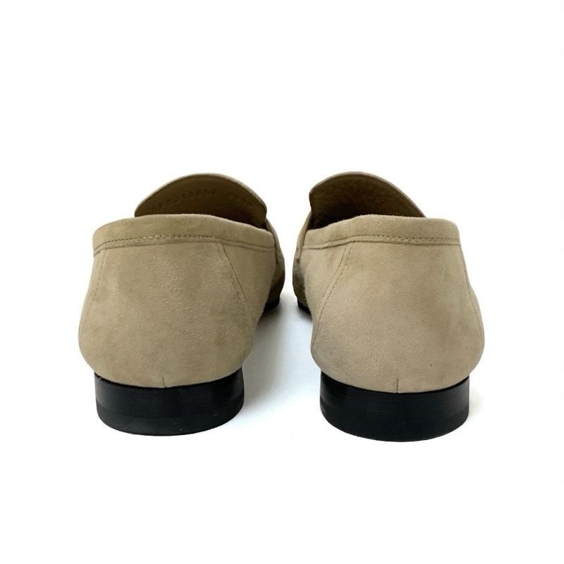 Hermes Paris Loafers Leather Shoes Suede Beige Hhardware Moccasins — view 5