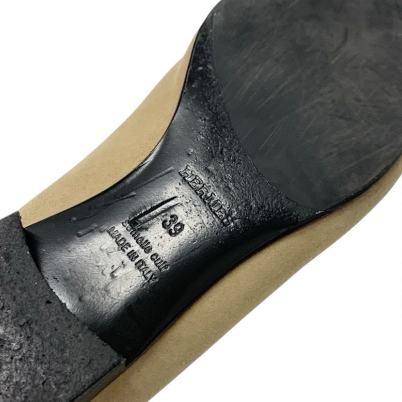 Hermes Paris Loafers Leather Shoes Suede Beige Hhardware Moccasins — view 8