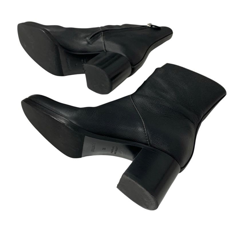 Hermes Flats Boots Short Shoes Leather Black Stitching — view 6