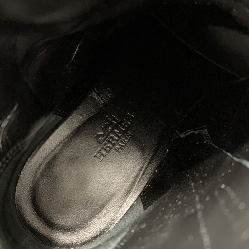 Hermes Flats Boots Short Shoes Leather Black Stitching — view 7