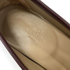 Hermes Paris Loafers Leather Shoes Burgundy Hhardware Moccasins — view 7
