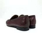 Hermes Paris Loafers Leather Shoes Burgundy Hhardware Moccasins — view 4