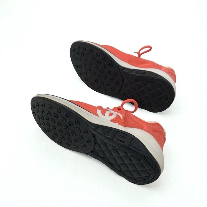 Chanel Sneakers Shoes Fabric Pink White Coco Mark — view 6