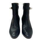Hermes Saint Germain Boots Short Shoes Leather Black Silver Kelly Hardware — view 2