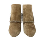 Chanel Boots Short Shoes Suede Beige Silver Coco Mark Chain — view 2