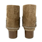 Chanel Boots Short Shoes Suede Beige Silver Coco Mark Chain — view 5