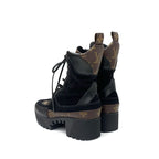 Louis Vuitton Laurie Line Monogram Boots Short Shoes Suede Leather Black — view 4