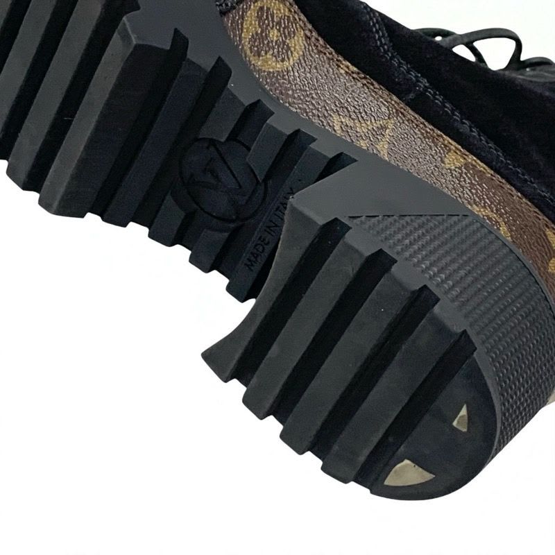 Louis Vuitton Laurie Line Monogram Boots Short Shoes Suede Leather Black — view 8