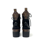 Louis Vuitton Laurie Line Monogram Boots Short Shoes Suede Leather Black — view 5