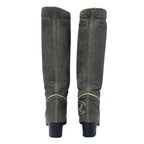 Chanel Boots Long Shoes Leather Shearling Gray Coco Mark — view 5