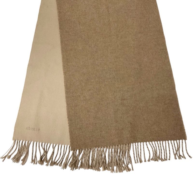 Hermes Recto Verso Cashmere Brown Beige Scarf Shawl Logo — view 5