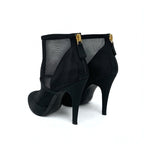 Chanel Boots Short Shoes Mesh Fabric Black Coco Mark — view 4