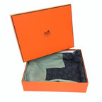 Hermes Plaid Super Large Shawl Blanket Cashmere Wool Green H Pattern — view 3