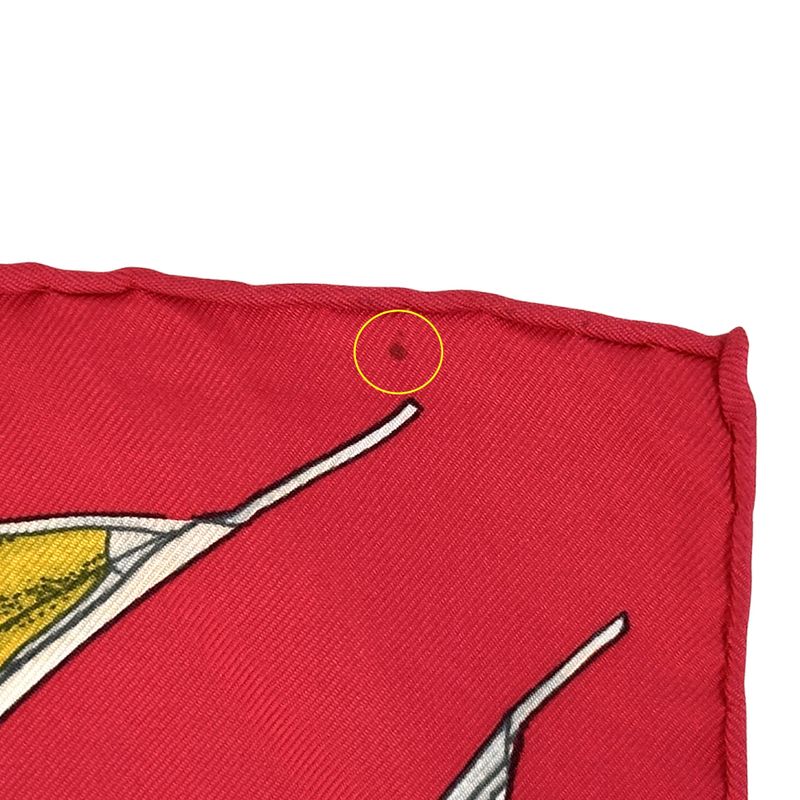 Hermes Scarf Carre 90 Vent Portant Tailwind Silk Red Multicolor — view 9