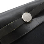 Hermes Shoulder Bag Herbag Her TPM Leather Toile Officier Black Silver — view 7