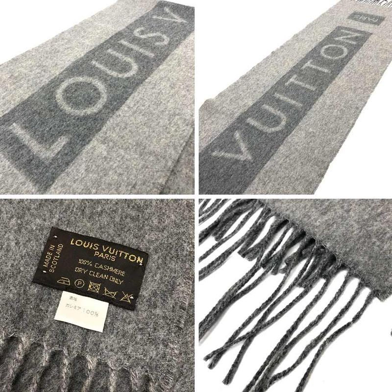 Louis Vuitton Cashmere Scarf Echarpe Baroda Gray Men — view 3