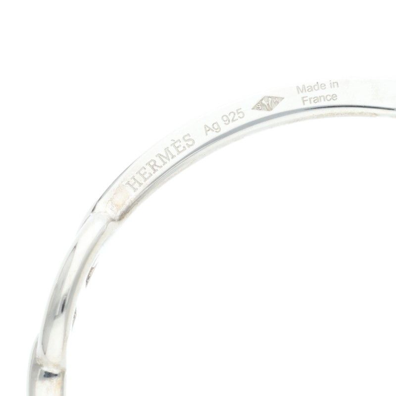 Hermes Anchene Hoop Silver Earrings — view 6