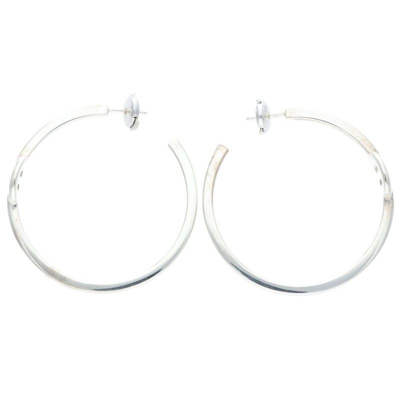 Hermes Anchene Hoop Silver Earrings — view 5
