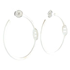 Hermes Anchene Hoop Silver Earrings — view 3