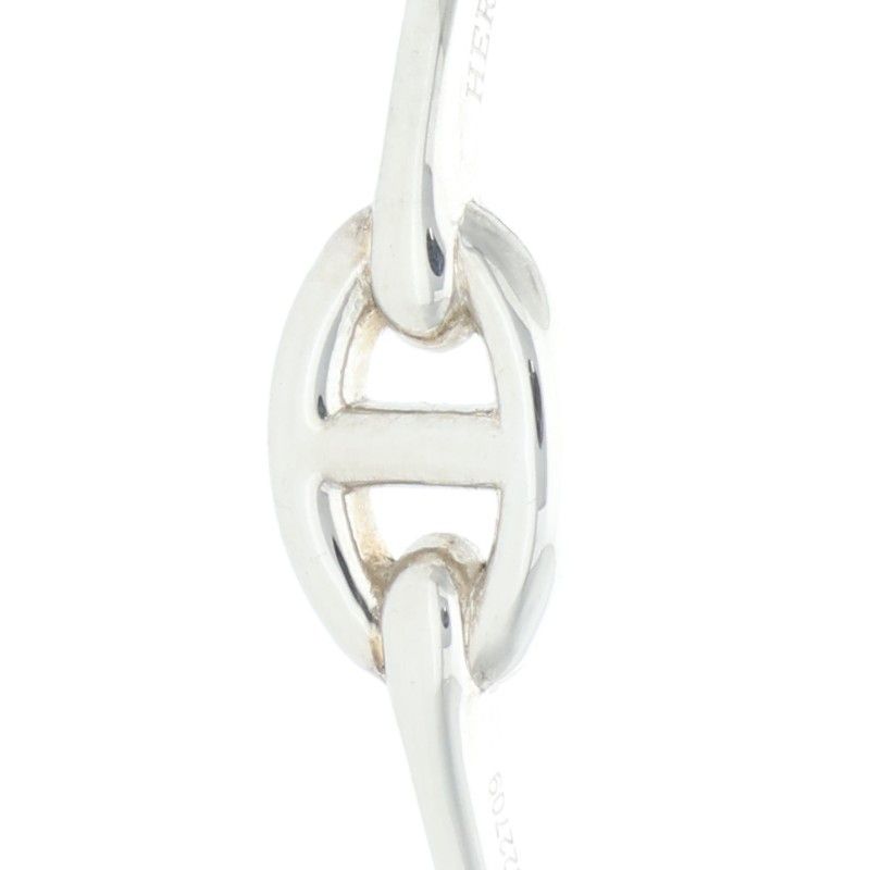 Hermes Anchene Hoop Silver Earrings — view 4