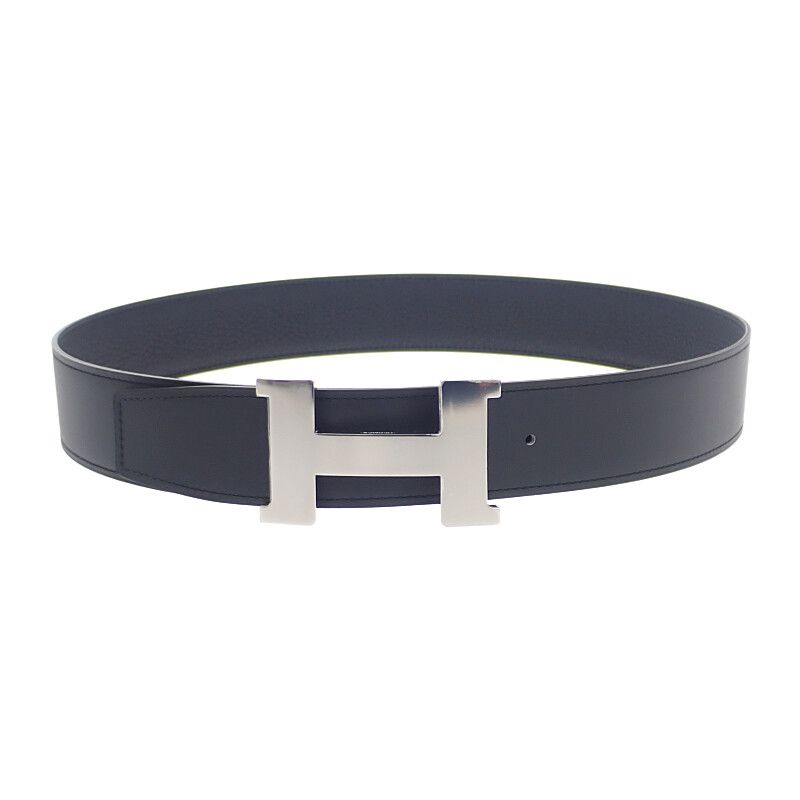 Hermes Constance Reversible 80 Belt Togo Vauchamonie Black Silver Hardware — view 3