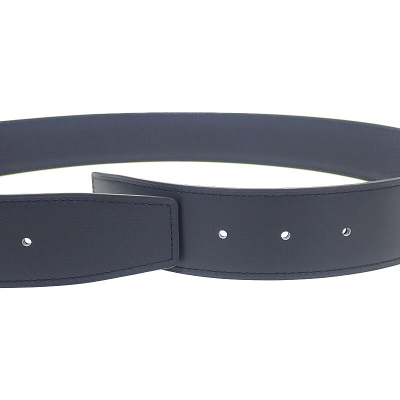 Hermes Constance Reversible 80 Belt Togo Vauchamonie Black Silver Hardware — view 6