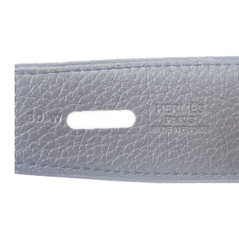 Hermes Constance Reversible 80 Belt Togo Vauchamonie Black Silver Hardware — view 7