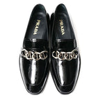 Prada Loafers Size 35 Chain Decoration Patent Leather Shoes — view 5