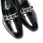 Prada Loafers Size 35 Chain Decoration Patent Leather Shoes — view 4