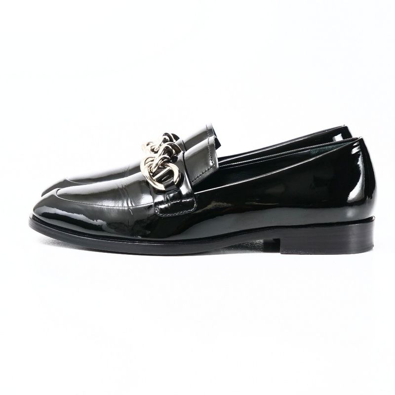 Prada Loafers Size 35 Chain Decoration Patent Leather Shoes — view 2