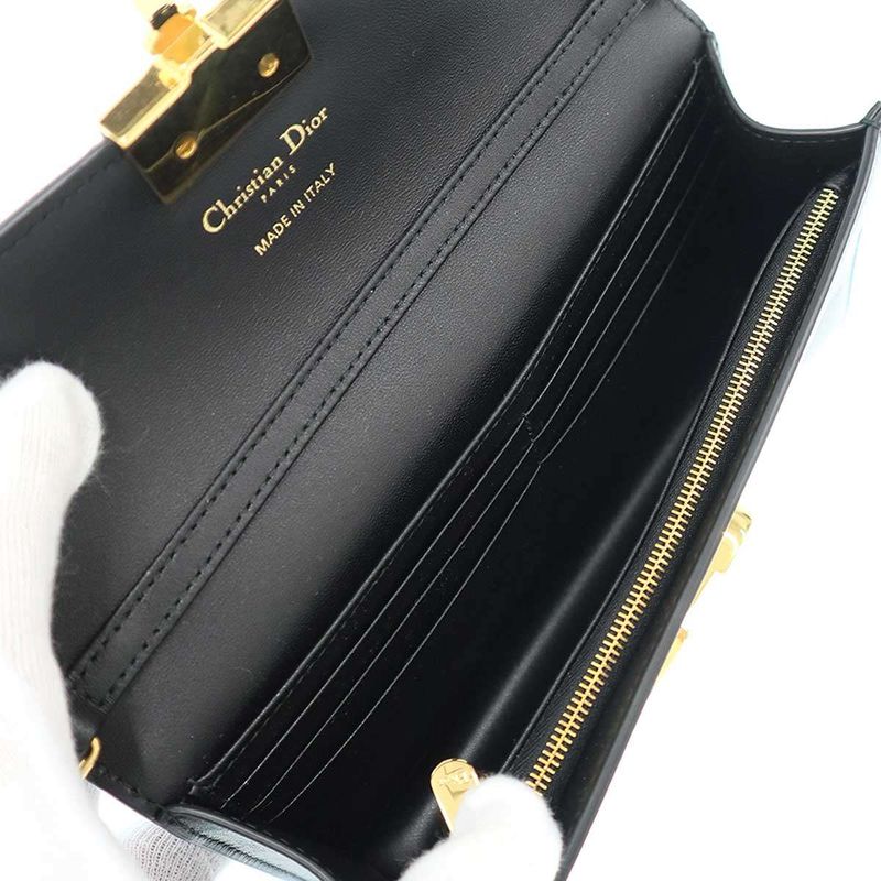 Christian Dior Miss Montaigne Mini Shoulder Bag in Black Smooth Calfskin — view 8